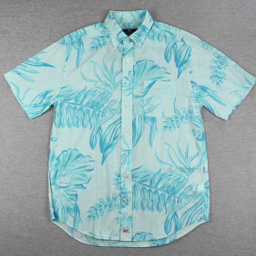 Vineyard Vines Shirt Mens Size M Blue Classic Fit Murray Short Sleeve Cotton